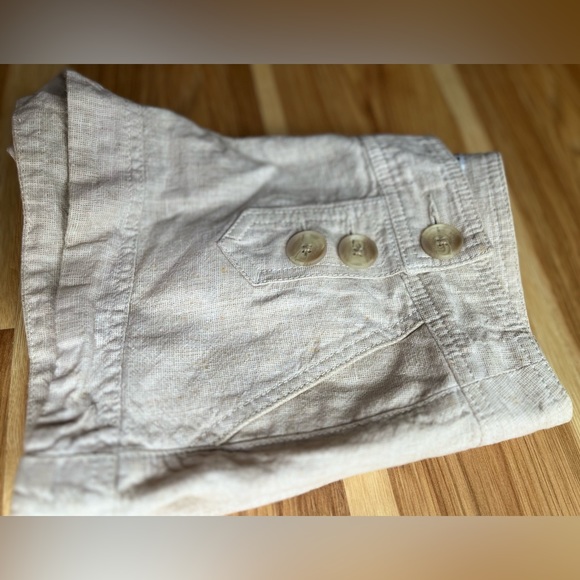 Low Rise Express Linen Sailor Shorts in Cream (Size 0) - Picture 11 of 12